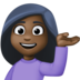 Facebook上的单手举起的女人：深色肤色emoji表情