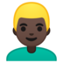 安卓系统里的男士：深色肤色，金色头发emoji表情
