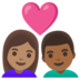 安卓系统里的情侣: 女人男人中等肤色中等-深肤色emoji表情