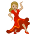 安卓系统里的女子舞蹈：中浅肤色emoji表情