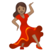 安卓系统里的女子舞蹈：中等肤色emoji表情
