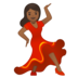 安卓系统里的女子舞蹈：中黑肤色emoji表情