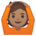 安卓系统里的做“好”手势的人：中等肤色emoji表情