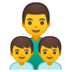 安卓系统里的家庭：男人，男孩，男孩emoji表情