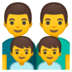 安卓系统里的家庭：男人，男人，男孩，男孩emoji表情