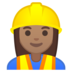 安卓系统里的女建筑工人：中等肤色emoji表情