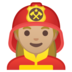 安卓系统里的女消防员：中浅肤色emoji表情