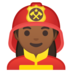 安卓系统里的女消防员：中黑肤色emoji表情