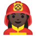 安卓系统里的女消防员：深色肤色emoji表情