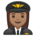 安卓系统里的女飞行员：中等肤色emoji表情