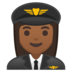 安卓系统里的女飞行员：中等深色肤色emoji表情
