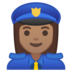 安卓系统里的女警官：中等肤色emoji表情