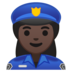 安卓系统里的女警官：深色肤色emoji表情