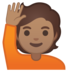 安卓系统里的举手：中等肤色emoji表情