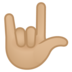 安卓系统里的爱你的手势(美国)：中浅肤色emoji表情