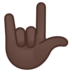 安卓系统里的爱你的手势(美国)：黑肤色emoji表情