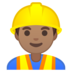 安卓系统里的男建筑工人：中等肤色emoji表情