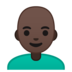 安卓系统里的男士：深色肤色，秃顶emoji表情