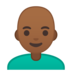 安卓系统里的男士：中黑肤色，秃顶emoji表情