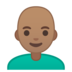 安卓系统里的男士：中等肤色，秃顶emoji表情