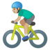 安卓系统里的男子自行车运动：中浅肤色emoji表情