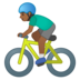 安卓系统里的男子自行车运动：中等深色肤色emoji表情