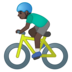 安卓系统里的男子自行车运动：深色肤色emoji表情
