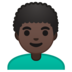 安卓系统里的男士：深色肤色，卷发emoji表情