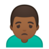 安卓系统里的男人皱眉：中黑肤色emoji表情