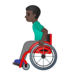 安卓系统里的坐在手动轮椅上的男人：深色肤色emoji表情