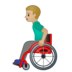 安卓系统里的手动轮椅男：中浅肤色emoji表情