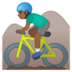 安卓系统里的山地自行车：中等深色肤色emoji表情