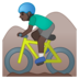 安卓系统里的山地自行车：深色肤色emoji表情