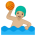 安卓系统里的男子水球：中浅肤色emoji表情