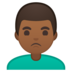 安卓系统里的男士撅嘴：中黑肤色emoji表情