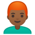 安卓系统里的男士：中黑肤色，红发emoji表情