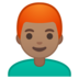安卓系统里的男士：中等肤色，红发emoji表情