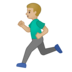 安卓系统里的男子跑步：中浅肤色emoji表情