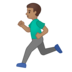 安卓系统里的男子跑步：中等肤色emoji表情