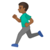 安卓系统里的男子跑步：中黑肤色emoji表情