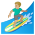 安卓系统里的男子冲浪：中浅肤色emoji表情