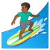 安卓系统里的男子冲浪：中黑肤色emoji表情