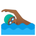 安卓系统里的男子游泳：中黑肤色emoji表情