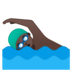 安卓系统里的男子游泳：深色肤色emoji表情