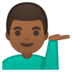 安卓系统里的单手举起的男人：中等深色肤色emoji表情