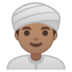 安卓系统里的戴头巾的男士：中等肤色emoji表情