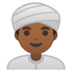安卓系统里的戴头巾的男人：中等深色肤色emoji表情