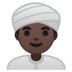 安卓系统里的戴头巾的男人：深色肤色emoji表情