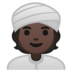 安卓系统里的戴头巾的人：深色肤色emoji表情