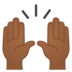 安卓系统里的举手：中黑肤色emoji表情